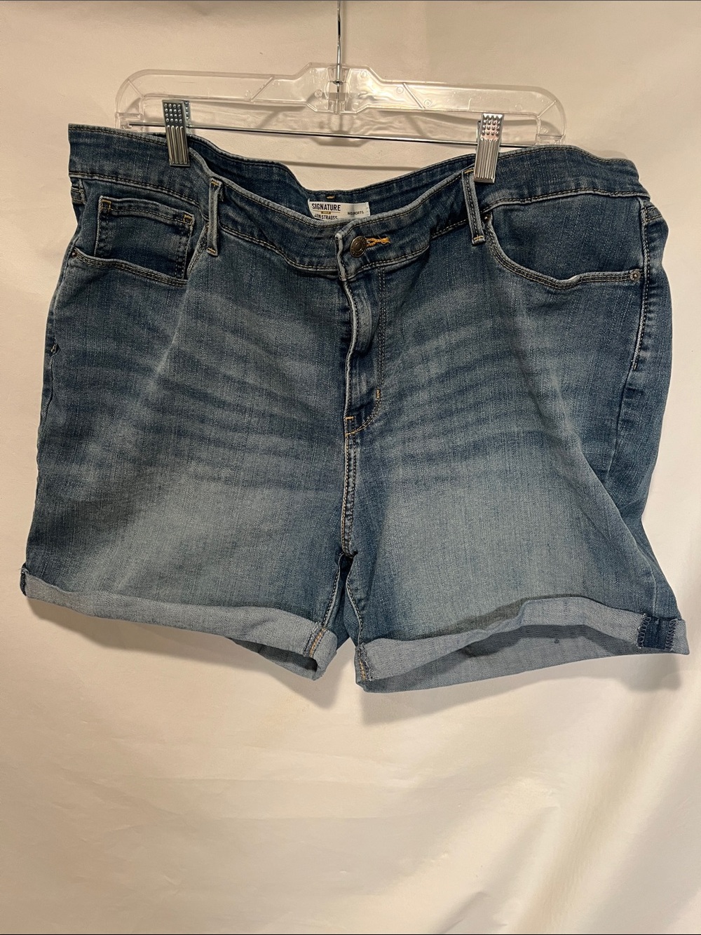 Levi Strauss Signature Blue Denim Roll-Cuff Jean Shorts